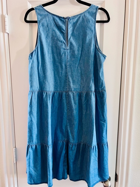 Denim Tiered Tank Dress - Picture 4 of 4